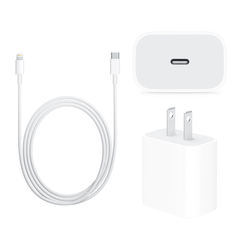 Fast Charger Bundle Packs for iPhone, iPad - Type-C to Lightning Cable (1M) + Type C Adapter